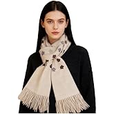 Sumato Winter Scarves for Women Floral Print Soft Cashmere Feel Long Shawl Wrap Elegant Lightweight Warm Knitted Fall