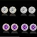 Hemlock Women Ladies 925 Silver Plated Earrings Jewelry Ear Stud (Gold, White)