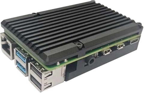 Cuttey Funda de Metal para radiador Funda para Raspberry Pi 4 con Ventilador Doble y Llave Hexagonal