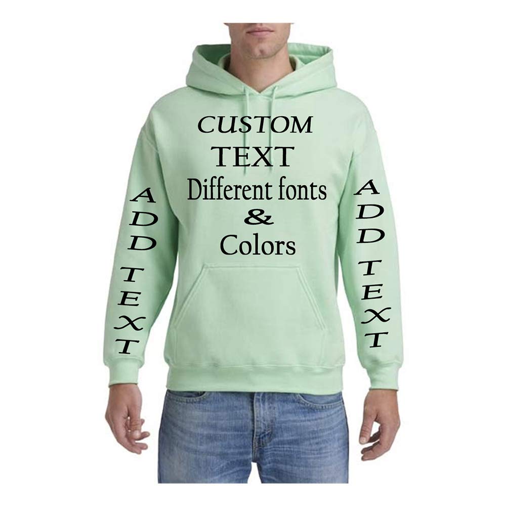 Personalized Custom Made Hoodie for Adult, Same Text On Both Sleeves, Custom Text, Design Your Own A