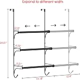 BERYLX Over-the-Door Towel Rack 3 Tier Expandable Black view 2