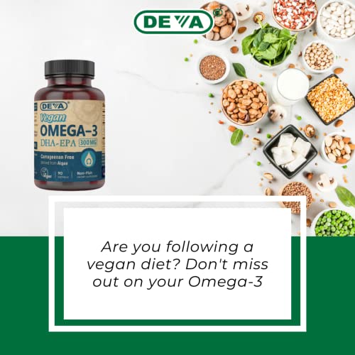 DEVA Vegan Omega3 DHA EPA Supplement OncePerDay Softgel 300 MG