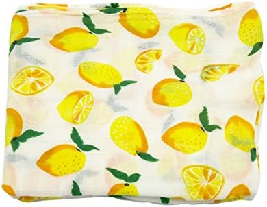 Cheeru Swaddle 100% Cotton Nursing Swaddling Blanket Baby Swaddle Soft and Breathable Newborn Receiving Blanket for Baby Girls & Boys (Lemon)