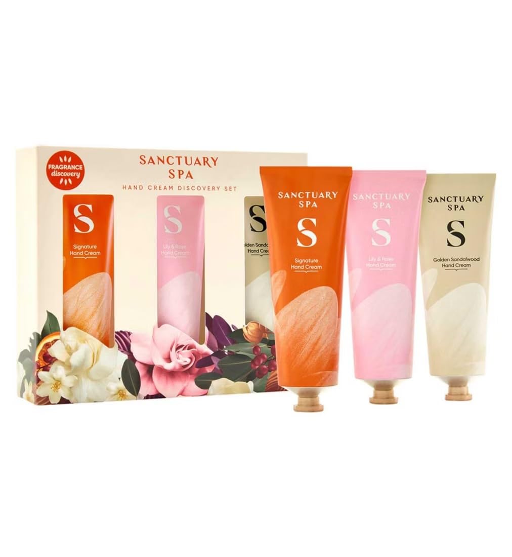 NEW Sanctuary's Hand Cream Discovery Gift Set | Ultra Rich Hand Cream Gift Set | 3 Fragrances: Signature, Lily & Rose, Golden Sandalwood | LIMITED TIME