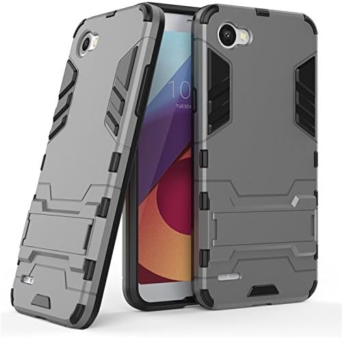 Aipyy LG Q6 Case,Q6 Plus Case,[Hard PC+ TPU Soft Silicone] Shell kickstand Case Hybrid Rugged Case Cover For LG Q6/Q6 Plus/G6 Mini/K5/X220 5.5"-Gray