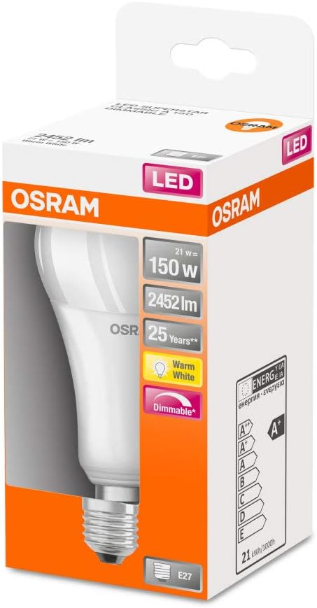 OSRAM LED Lamps, Classic Bulb A DIM, 21 W, Frosted, Set of 10 - Image 4