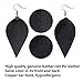 YOUTH UNION Genuine Leather Teardrop Earrings Boho Shard Lattice Leaf Dangle Pierced Earrings (Rose gold+Black+Brown)