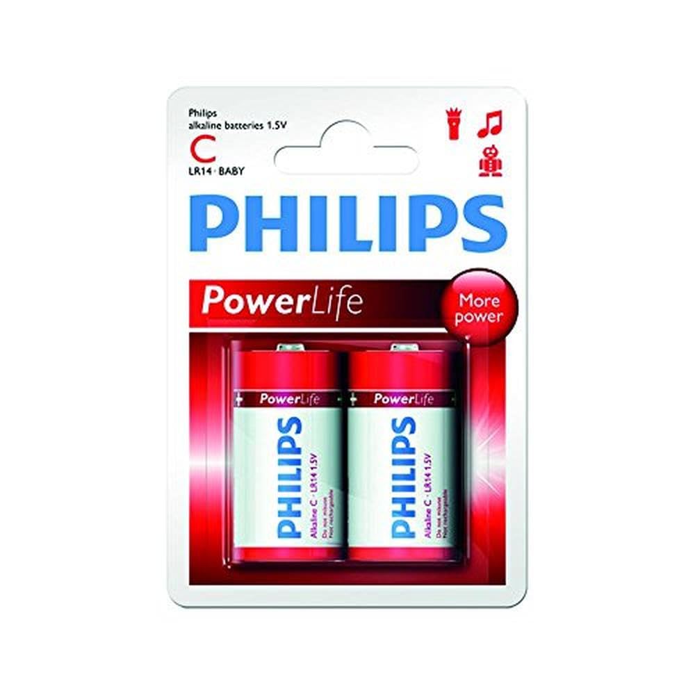 Philips 0568068 Powerlife LR14 C on a Blister (2 Pieces)