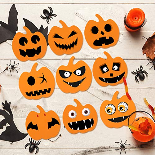 HAKACC Schaum Halloween Kürbis, 40 Stück Halloween Bastel Set Schaum Kürbis Form für Halloween Kinder Bastel Party Dekorationen