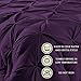 Comfy Bedding Double-Needle Durable Stitching 3-Piece Pinch Pleat Comforter Set All Season Pintuck Style (Queen, Plum)