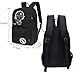 Anime Luminous Backpack Noctilucent School Bags Daypack USB chargeing port Laptop Bag Handbag For Boys Girls Men Women (Black-Music boy)
