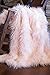 North End Decor Faux Fur Throw Blanket, Mongolian Long Hair Pink
