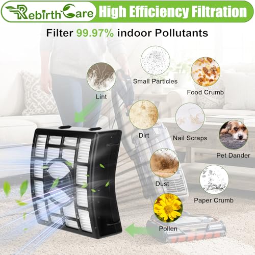 Rebirthcare NZ801UKT AZ910UKT Filter Replacement for Shark Rotator Powered Lift-Away NV801 NV680 NV681 NV620 NV682 NV683 NV800 UV810 AX910 Duoclean Upright Vacuum Filters Parts # XFF680 & XHF680