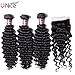 UNice Hair Icenu Series Peruvian Deep Wave Virgin Hair 4x4 Lace Closure with Bundles Real Human Hair Weft Extensions Natural Color 95-100g/piece (12 14 16+10Closure)