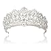 ANBALA Bridal Queen Tiara Crown, Luxury Bling Crystal Bridal Headband Prom Queen Pageant Princess Crown Hair Accessories for Women, Silver