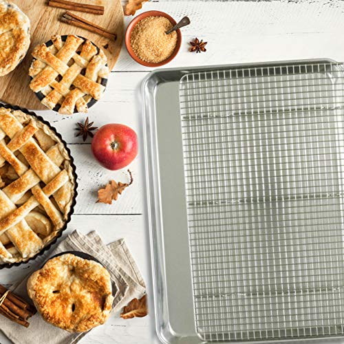 KITCHENATICS Cooling Racks and Pan/Rack Sets (Half Sheet Pan & Rack Set W/Parchment Paper)