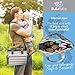 Bula Baby - Stylish Grey Stripe Diaper Tote Organizer Bag -11 Pockets to Keep Everything Secure – Gift Idea
