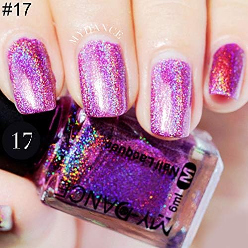 Gel Nail Polish Muzhili3, 6ml/1 Bottle Multicolor Laser Long-lasting Nail Art Gel Polish Manicure Tools - 17#