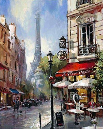 Hestian Children's Paint-by-number Kits, Pbn Kit, Diy Kit for Kids, Crystal Diamond Painting--- The streets of Paris