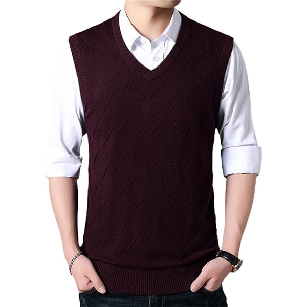 RAFYZY Mens V-Neck Sleeveless Sweater Vests Plus Size Cable