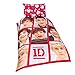 One Direction Childrens Girls Boyfriend Reversible Duvet / Quilt Cover Bedding Set (Full Bed) (Red/White)