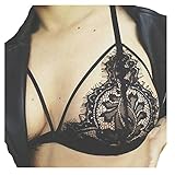 JUNKE Women Translucent Sheer Lace bralette Strap Camisole Bra