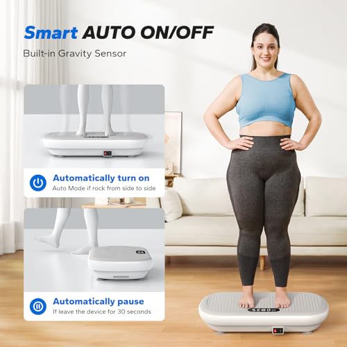 MERACH Powerful Vibration Plate Exercise Machine for Weight Loss and Shaping, 13 mm Large Amplitude, 200 kg Weight Capacity, Silicone Pedal, Built-in Bluetooth Speaker