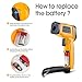 Infrared Thermometer, Non Contact Digital Laser Thermometer IR Thermometer Temperature Gun Instant Read Thermometer for Food Refrigerator Pool Oven -58℉~1202 ℉ (-50℃ ~ 650℃)