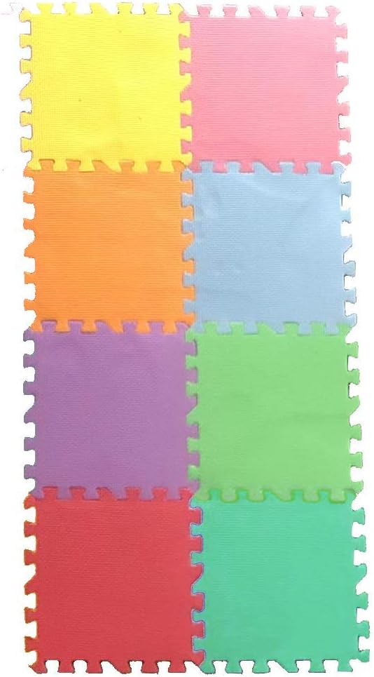 Grendle 8pc Pastel 30.5 x 30.5 x 1cm Interlocking Foam Play Mat Set