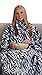 Snuggie Soft Fleece Blanket with Sleeves And Pockets, Zebra