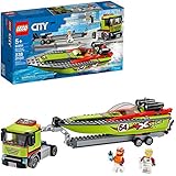 LEGO City Race Boat Transporter 60254 Race Boat Toy, Fun Building Set for Kids, New 2020 (238 Pieces)