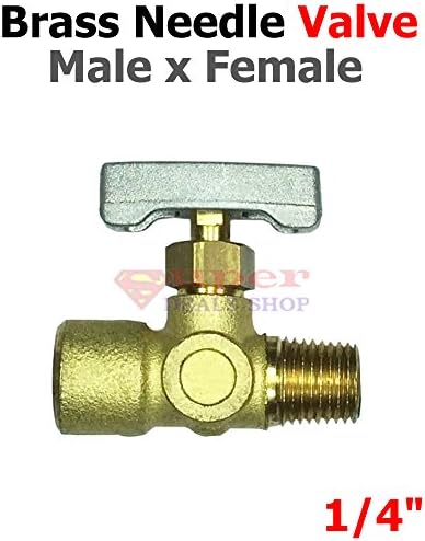 Brass Needle Valve 1/4" Brass Replacement Needle Value Needle Valve for Propane Natural Gas Brass Needle Valve Super-Deals-Shop