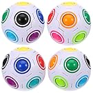 Bememo 4 Pack Magic Rainbow Ball Puzzle Speed Cube Ball Toy Brain Teaser with 11 Rainbow Colors