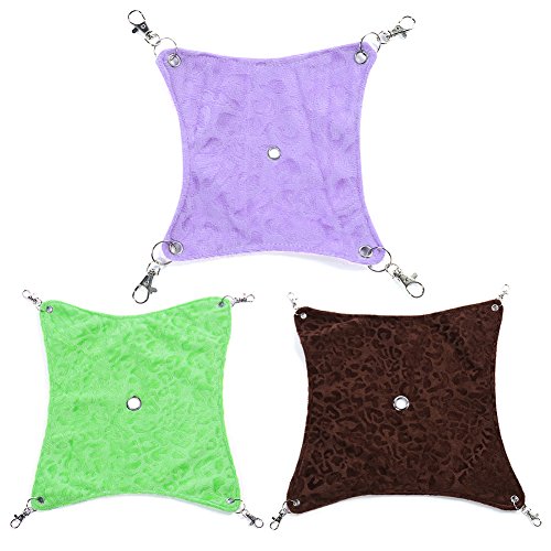 Small Pet Hanging Beds Soft Fleece Hammock with Random Embossing for Hamsters Chinchillas(Random Color) M - Thumbnail 7