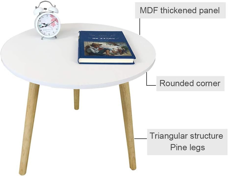 Jifuli Modern Coffee Side Table Home Office Leisure Small Round Table White Furniture Living Room Furniture Swl13562 Nl