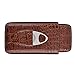 LINSISYH Cigar Cases, Leather Embossed 3 Cigar Tube Holder with Premium Cigar Cutter Set