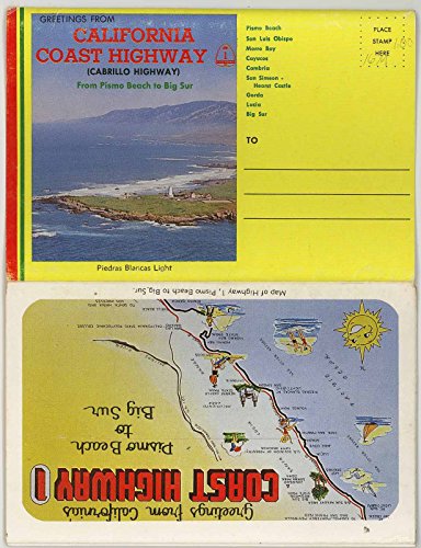 California Coastal Highway - Cabrillo Highway from Pismo Beach to Big Sur - 1960's Souvenir Postcard Folder