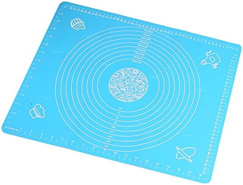 Gogglire Placemats Silicone Baking Mat Set, Non Stick Silicon Liner for Bake Pans &amp; Rolling Pastry, Cookie, Bun, Bread Making Professional Grade Nonstick, Blue, Set of 3