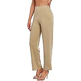 Hody Lovy Business Casual Dress Pants for Women Office Work Slacks Pull on Trousers Wide Leg High Waisted