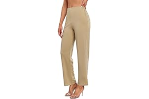 Hody Lovy Business Casual Dress Pants for Women Office Work Slacks Pull on Trousers Wide Leg High Waisted