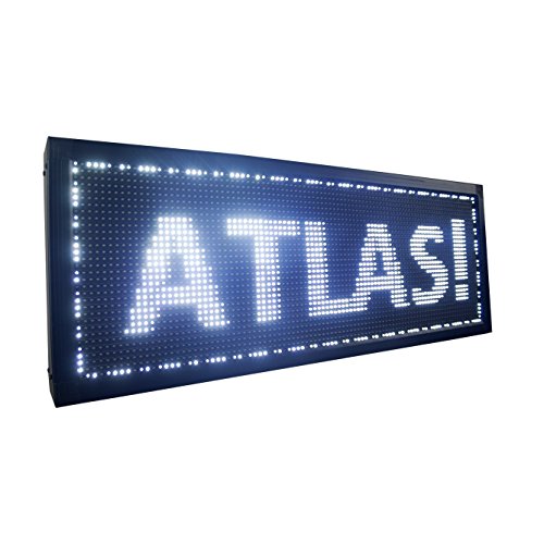 Painel de LED Letreiro Digital 100cm x 40cm Alto Brilho USB Indoor Publicitário (Branco)