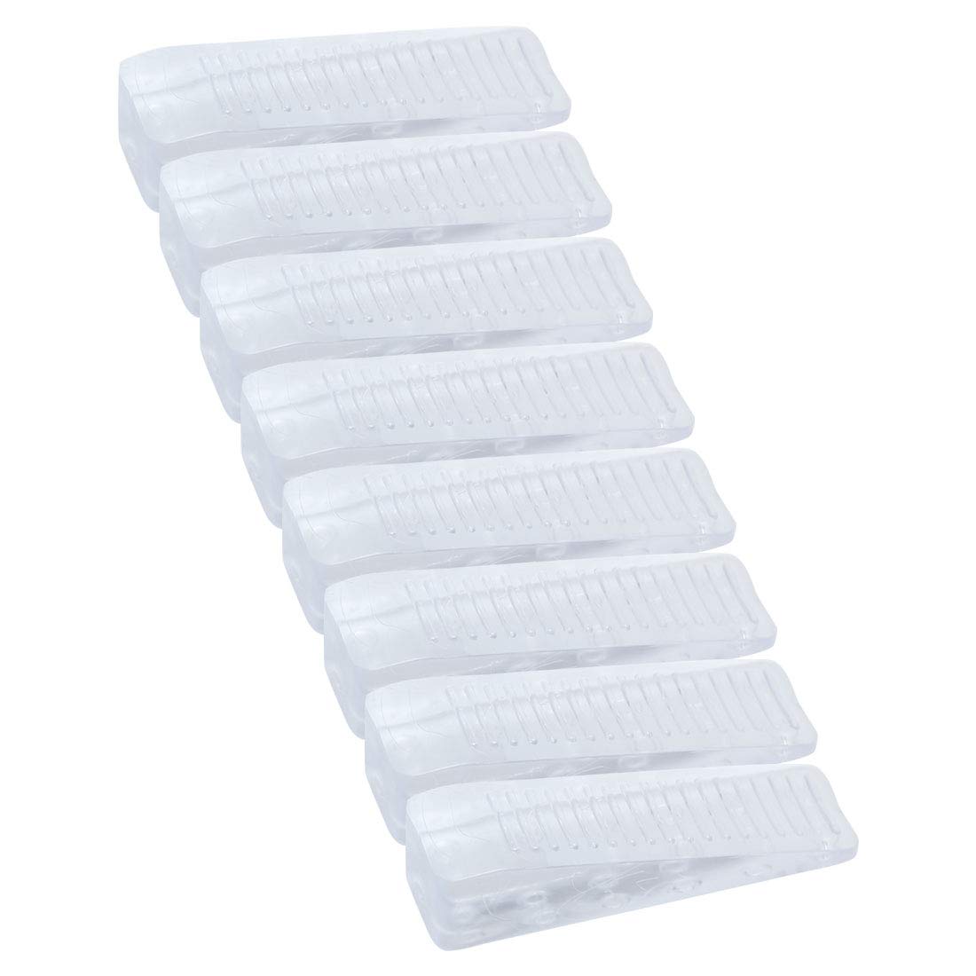 sourcing map Plastic Door Stopper Multi-surface Door Stop Wedge Wedges Door Gaps - Flexible and Non-scratching Door Holder 8 Pack, Clear