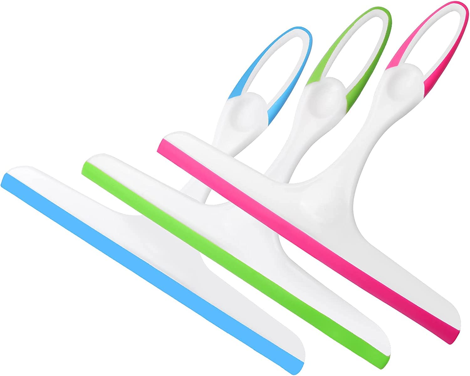Akls 3PCS Shower Squeegee, Window Squeegees Cleaner for Bathroom Glass Door Mirror Car Windshield, Thicken Plastic and Silicone