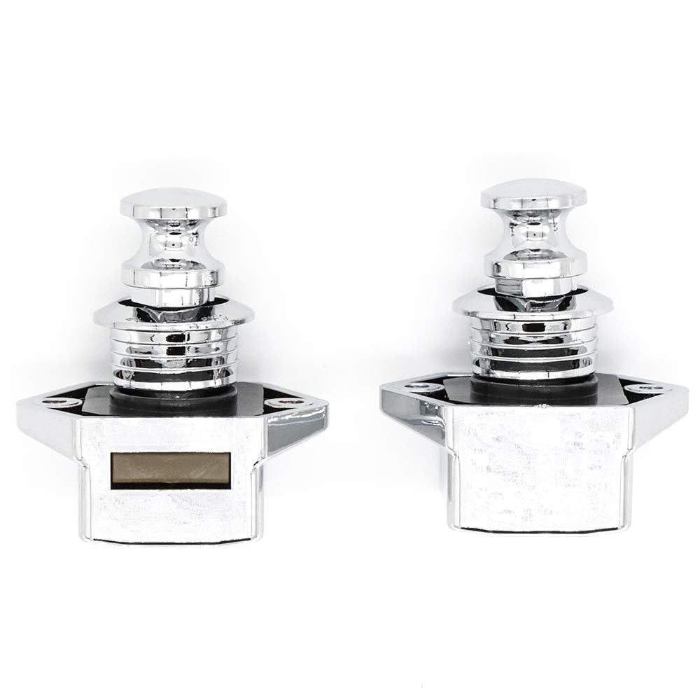 2pcs Chrome Push Button Catch Door Lock 17-25mm for Boat Horsebox Camper Van Caravan Motorhome Camper