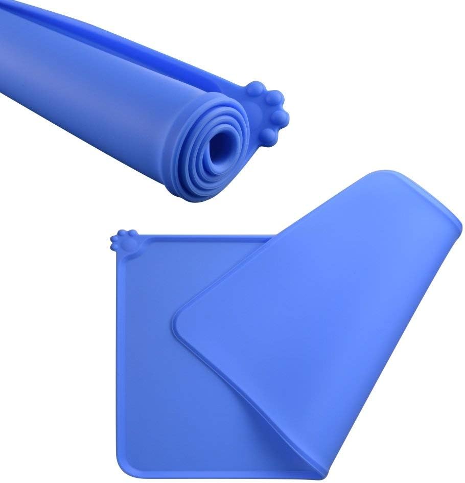 MOACC Dog Food Mat, Silicone Pet Feeding Mat, Non Slip & Waterproof Bowl Mat for Dog and Cat 47 x 30 cm, Blue - Image 5