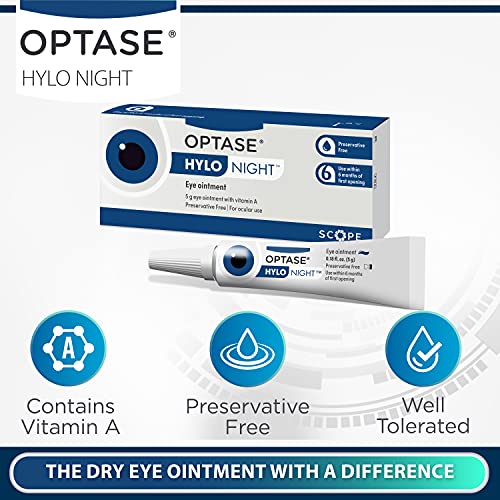 Optase Hylo Night Dry Eye Ointment Nighttime Eye Gel for Dry Eyes