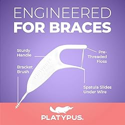 Platypus Orthodontic Flossers for Braces, 30 Count