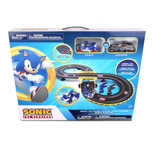 NKOK Sonic & Shadow RC Slot Car Set Race Set Vehicle, Counts How Many Laps the Car has Made