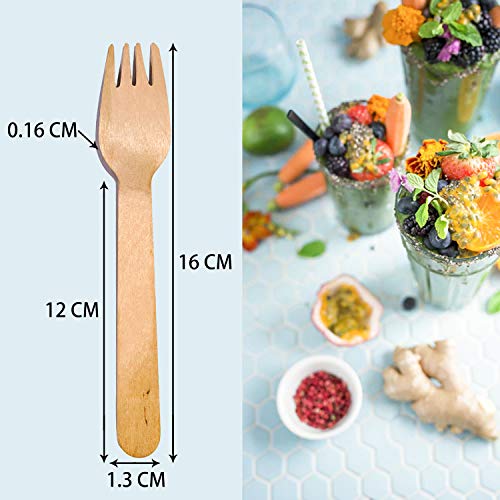image for Disposable Wooden Forks Heavy Weight - KITMA 6.5