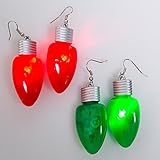 Flashing holiday bulb earrings 2 pairs (1 green pair 1 red )